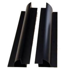 Aluminium Long Black Mounting Brackets 550mm Pair (set of 2) with end caps included - Great For Vans or Boats.